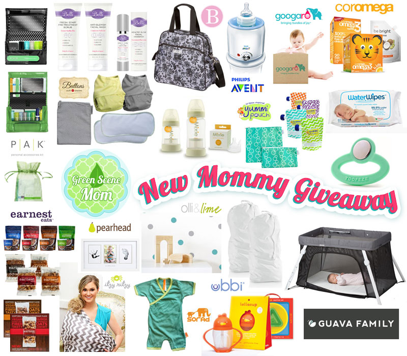 New Mommy Giveaway prizes - Green Scene Mom