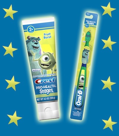 monsters inc toothpaste and brush stars