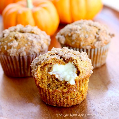 Pumpkin Cream Cheese Muffins | The Girl Who Ate Everything