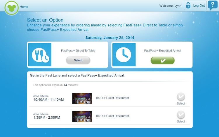 Be Our Guest Fastpass