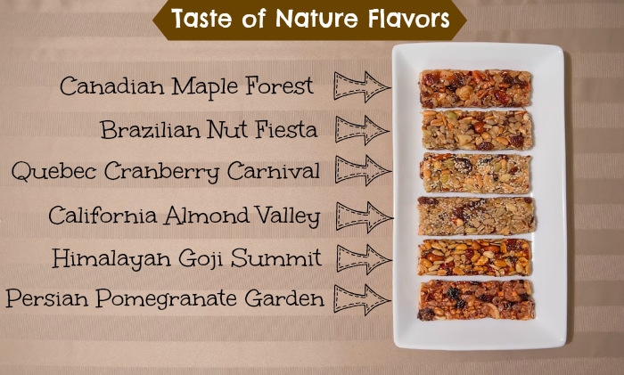 Taste of Nature Bar Flavors